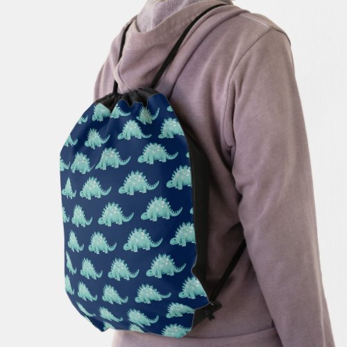 Dinosaur Stegosaurus Pattern Drawstring Bag