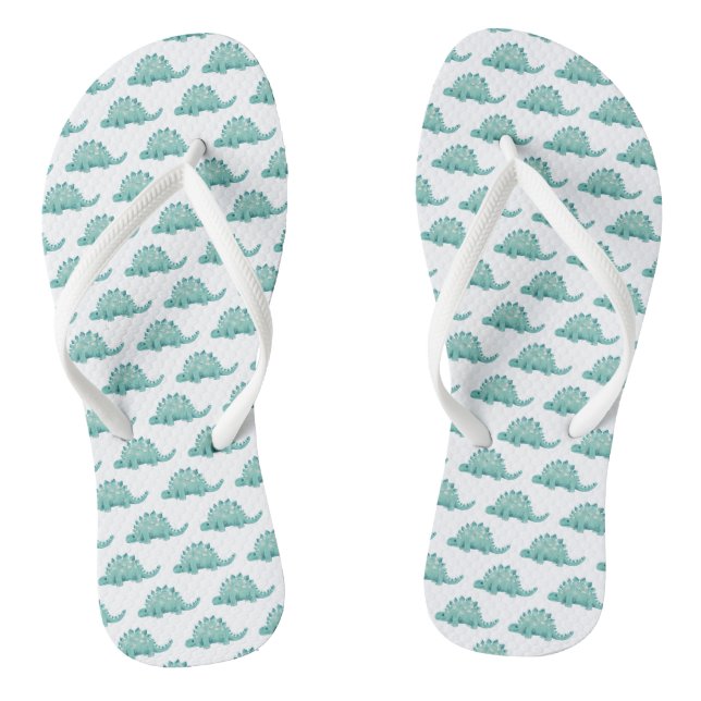 Dinosaur Stegosaurus Pattern Flip Flops (Footbed)