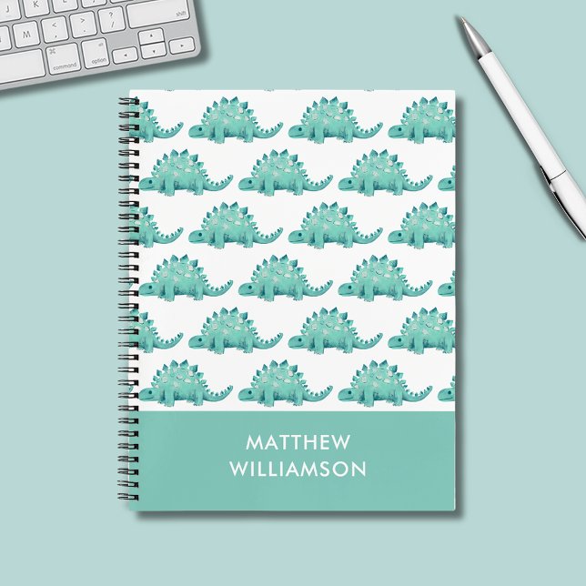 Dinosaur Stegosaurus pattern Name Notebook (Stegosaurus dinosaur personalized notebook)