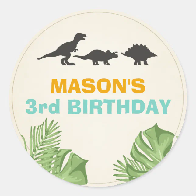 Dinosaur Sticker Envelope Seal Dino | Zazzle