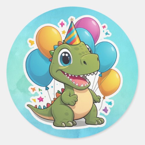 Dinosaur sticker for birthday party