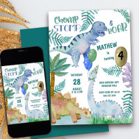 Dinosaur Stomp Chomp and Roar Boy Birthday