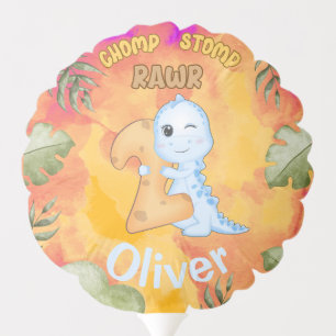 Dinosaur Stomp Chomp Rawr 2nd birthday party Ballo Balloon