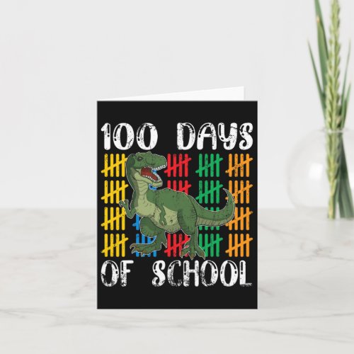 Dinosaur Student Boys Kids Gift 100 Days Of School Card