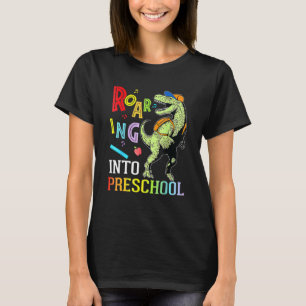 Dinosaur Student Roaring Into Preschool First Day  T-Shirt