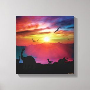 Dinosaur Sunset Canvas Print