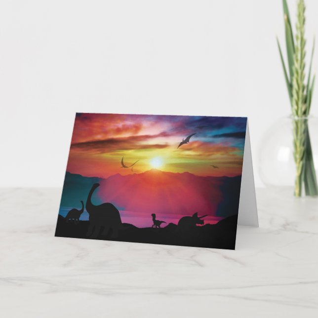 Dinosaur Sunset Card (Front)