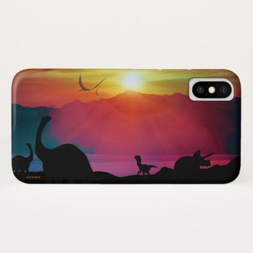 Dinosaur Sunset iPhone X Case