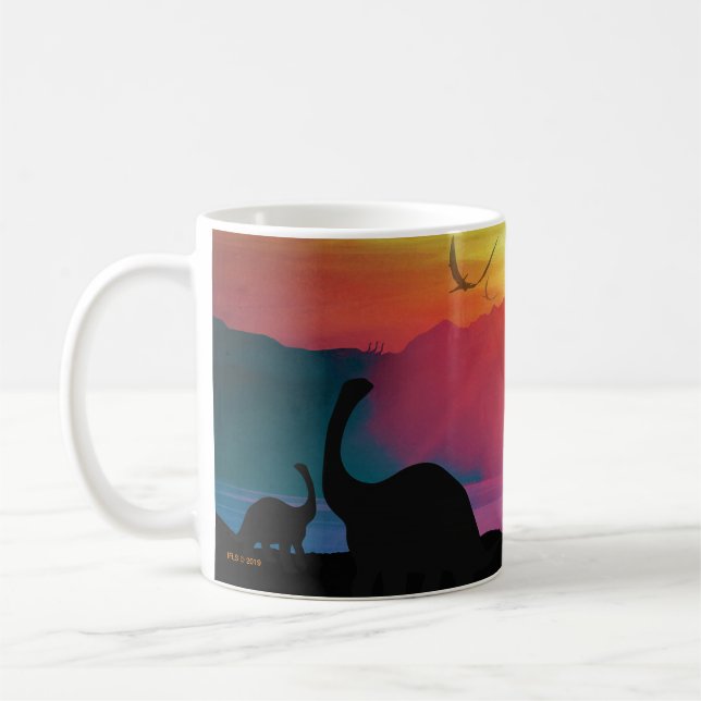 Dinosaur Sunset Coffee Mug (Left)