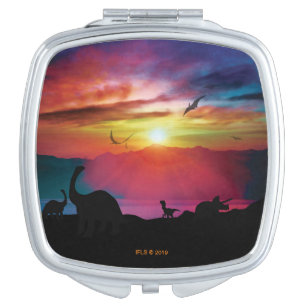 Dinosaur Sunset Compact Mirror