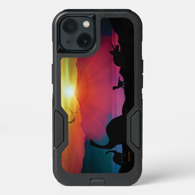 Dinosaur Sunset Otterbox iPhone Case (Back)