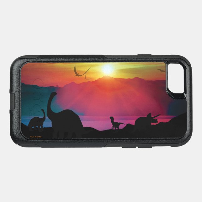 Dinosaur Sunset Otterbox iPhone Case (Back Horizontal)