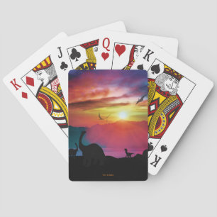 Dinosaur Sunset Poker Cards