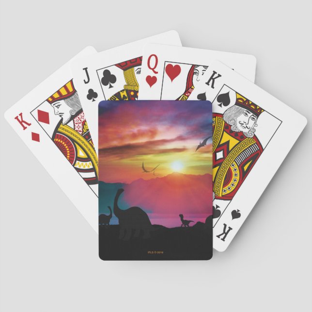 Dinosaur Sunset Poker Cards (Back)