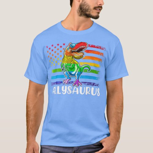 Dinosaur T Re Lgbt Gay Pride Flag Allysaurus Ally  T_Shirt