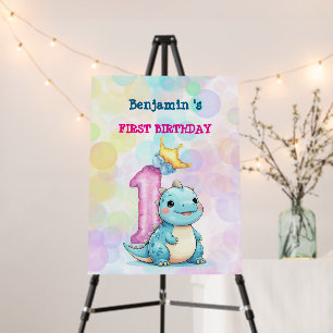 Dinosaur T rex Birthday Balloon Party Welcome  Foa Foam Board