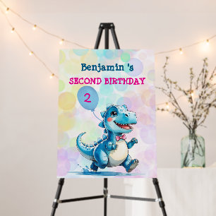 Dinosaur T rex Birthday Balloon Party Welcome  Foam Board