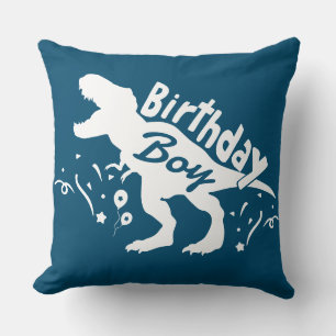 Dinosaur T Rex BIRTHDAY BOY Throw Pillow