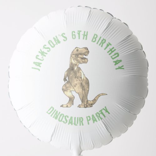 Dinosaur T Rex Birthday Party Green Balloon