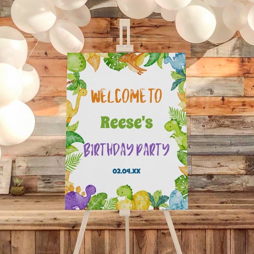 Dinosaur T_Rex Birthday Party Welcome Sign