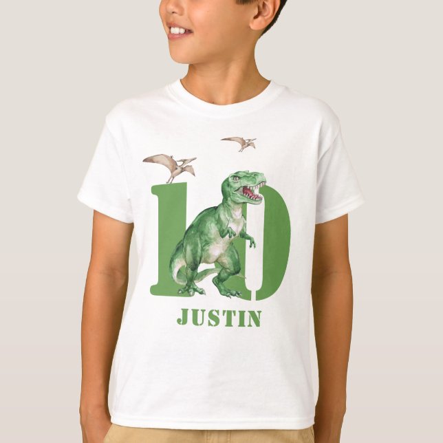 Dinosaur T Rex Birthday T-Shirt (Front)