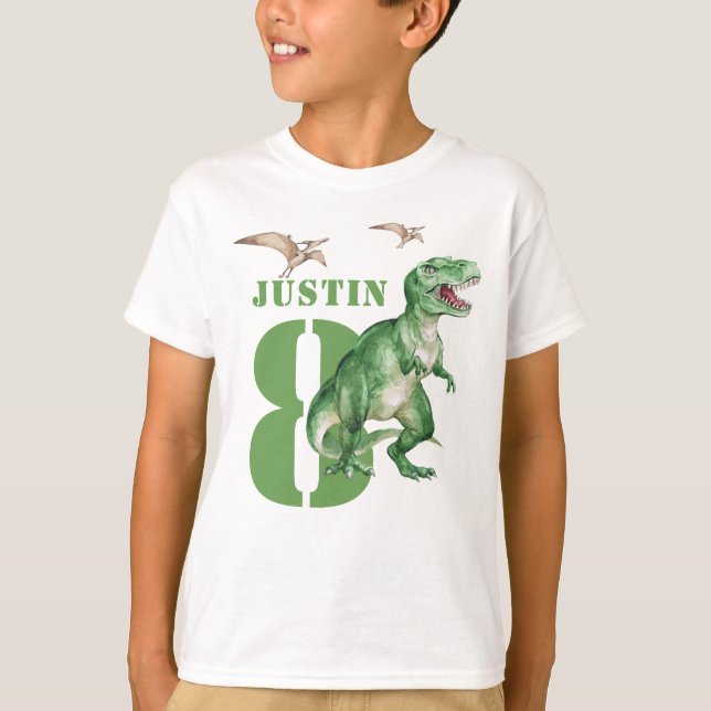 Dinosaur T Rex Birthday T-Shirt (Front)