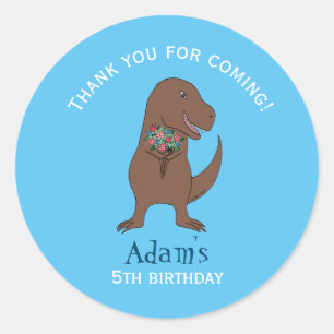 Dinosaur T-Rex Boy Birthday Party Favor Gift Classic Round Sticker