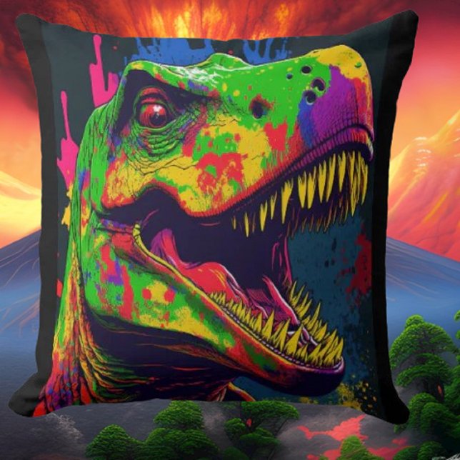 Dinosaur T Rex Boy Throw Pillow (Bring your dream party to life with our selection of quality Dinosaur themed party supplies )