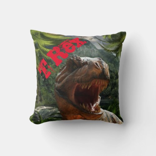 Dinosaur T Rex Boys or Girls  Throw Pillow