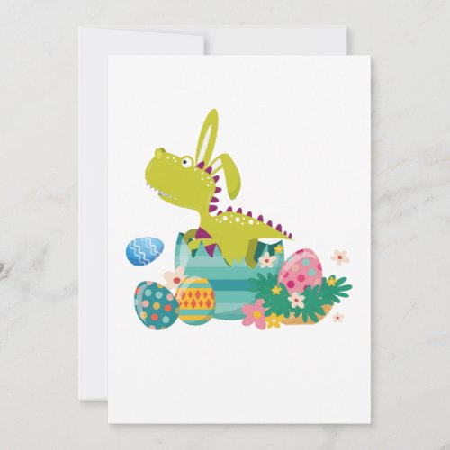 Dinosaur T_Rex Bunny Easter Egg Funny Gifts Holiday Card