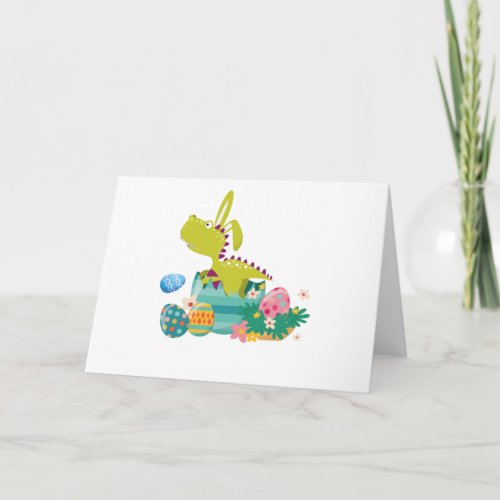 Dinosaur T_Rex Bunny Easter Egg Funny Gifts Holiday Card