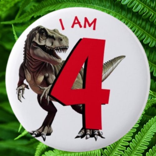 Dinosaur T Rex Button