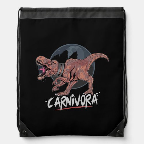 Dinosaur t rex carnivora artwork with detail edita drawstring bag