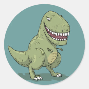 Dinosaur T Rex Cartoon Classic Round Sticker