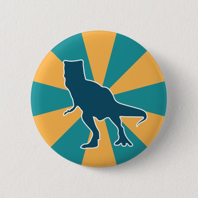Dinosaur T-rex cartoon jurassic animal Button (Front)