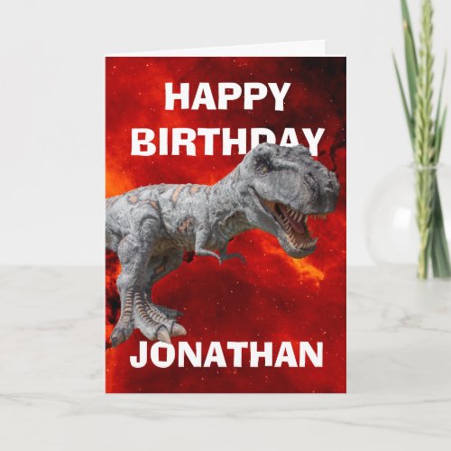 Dinosaur T Rex Children BIRTHDAY PARTY  Card