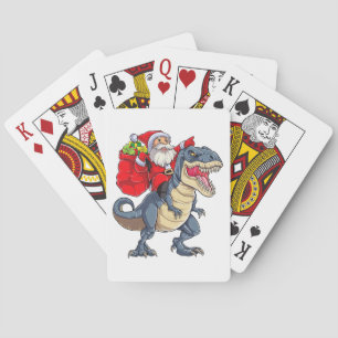 Dinosaur T rex Christmas Santa Boys Men Girls Xmas Poker Cards