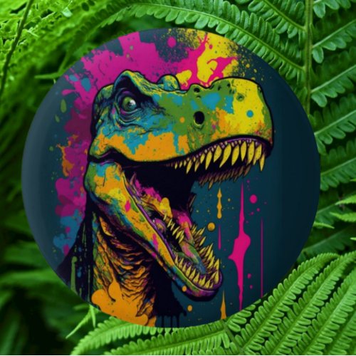 Dinosaur T Rex Colorful Button