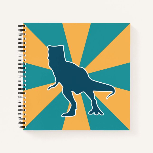 Dinosaur t-rex colorful cartoon notebook (Front)