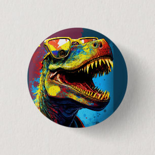 Dinosaur T Rex Colorful Party Button