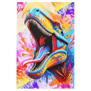 Dinosaur T-rex - Colourful Dinosaur Trex Metal Print