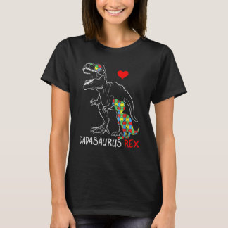 Dinosaur T Rex Dadsaurus Autism Awareness Dad Gran T-Shirt