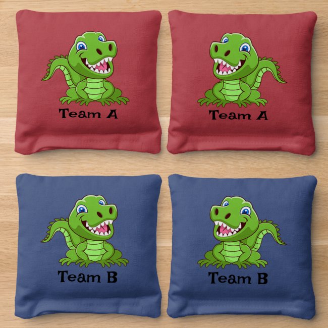 Dinosaur T-Rex Design Cornhole Bean Bags