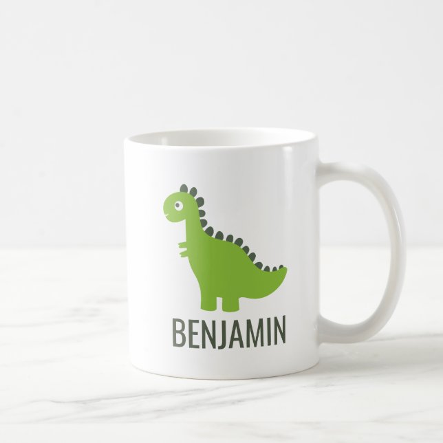 Dinosaur T Rex Dino Baby Simple Cute Name Cartoon Coffee Mug (Right)