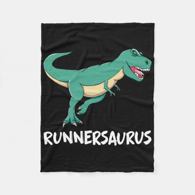 Dinosaur T-rex Dino Funny Exercise Cardio Running  Fleece Blanket (Front)