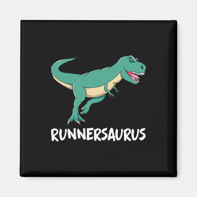 Dinosaur T-rex Dino Funny Exercise Cardio Running  Magnet (Front)