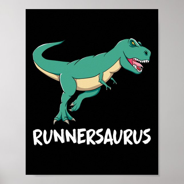 Dinosaur T-rex Dino Funny Exercise Cardio Running  Poster (Front)