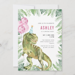 Dinosaur T-Rex Dino Party Kids Birthday Invitation