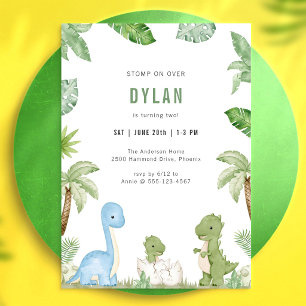 Dinosaur T-Rex Dino Party Kids Birthday Invitation