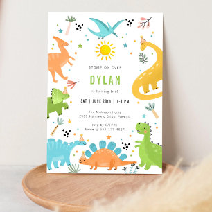 Dinosaur T-Rex Dino Party Kids Birthday Invitation